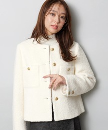 定価49500 JUSGLITTY Pコート　ホワイト　サイズ2 2022AW JUSGLITTY（ジャスグリッティー）のファッション通販 - ZOZOTOWN