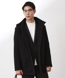 THE SHOP TK  | ON/OFF対応 ウーリック スタンド メルトンコート　【洗濯機OK/フード取外し可】(その他アウター)