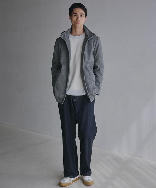 THE SHOP TK (ザ ショップ ティーケー )の「ON/OFF対応 ウーリック スタンド メルトンコート 【洗濯機OK/フード取外し可】(その他アウター・メンズ・グレー系3/ブラック/チャコール・02/03/04)」の5枚目の写真