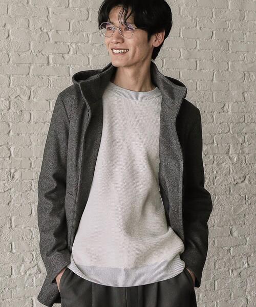 THE SHOP TK (ザ ショップ ティーケー )の「ON/OFF対応 ウーリック スタンド メルトンコート 【洗濯機OK/フード取外し可】(その他アウター・メンズ・グレー系3/ブラック/チャコール・02/03/04)」の6枚目の写真