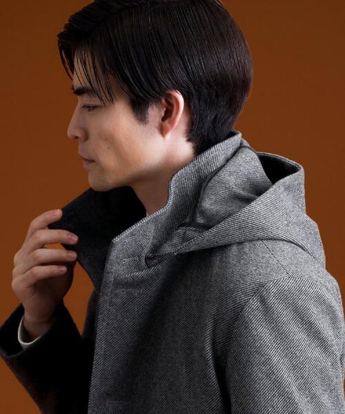 THE SHOP TK (ザ ショップ ティーケー )の「ON/OFF対応 ウーリック スタンド メルトンコート 【洗濯機OK/フード取外し可】(その他アウター・メンズ・グレー系3/ブラック/チャコール・02/03/04)」の9枚目の写真