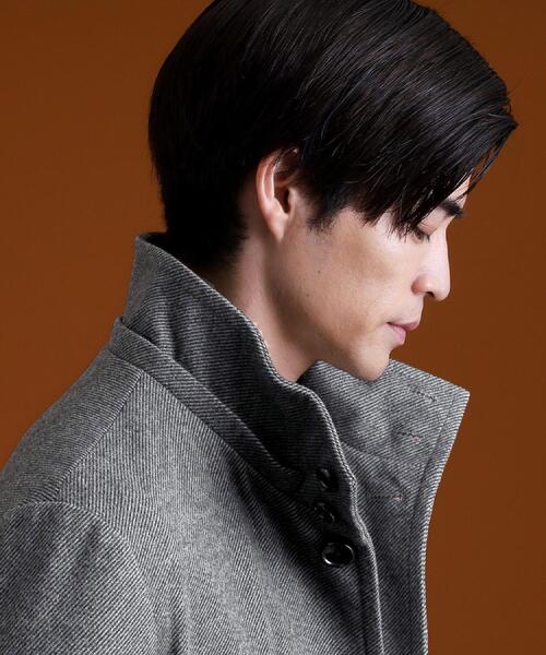 THE SHOP TK (ザ ショップ ティーケー )の「ON/OFF対応 ウーリック スタンド メルトンコート 【洗濯機OK/フード取外し可】(その他アウター・メンズ・グレー系3/ブラック/チャコール・02/03/04)」の10枚目の写真