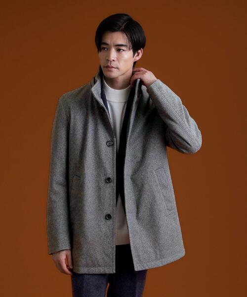 THE SHOP TK (ザ ショップ ティーケー )の「ON/OFF対応 ウーリック スタンド メルトンコート 【洗濯機OK/フード取外し可】(その他アウター・メンズ・グレー系3/ブラック/チャコール・02/03/04)」の11枚目の写真