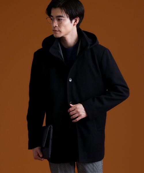 THE SHOP TK (ザ ショップ ティーケー )の「ON/OFF対応 ウーリック スタンド メルトンコート 【洗濯機OK/フード取外し可】(その他アウター・メンズ・グレー系3/ブラック/チャコール・02/03/04)」の14枚目の写真