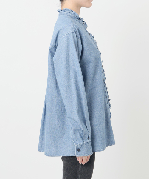 【現行品♡タグ付き未使用】ジャーナルスタンダードレリューム　デニムフリルブラウス JOURNAL STANDARD relume（ジャーナルスタンダード レリューム）の