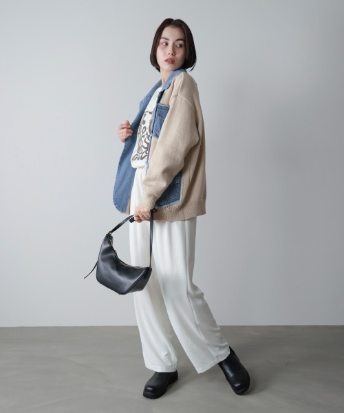 Bou Jeloud（ブージュルード）の「ニットコンビデニムジャケット（その他アウター・レディース・ベージュ/ブラック/グレー・FREE）」の22枚目の写真