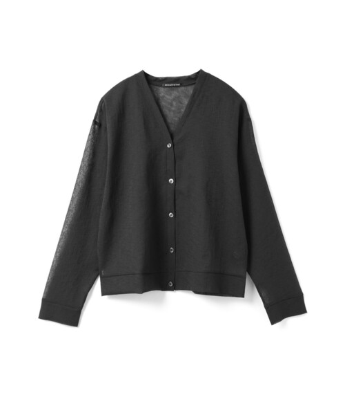 mizuiroind（ミズイロインド）の「mizuiro ind ワッシャーボイルVネックカーディガン（カーディガン/ボレロ・レディース・オフホワイト/ブラック/ネイビー/ライトグレー・FREE）」の2枚目の写真
