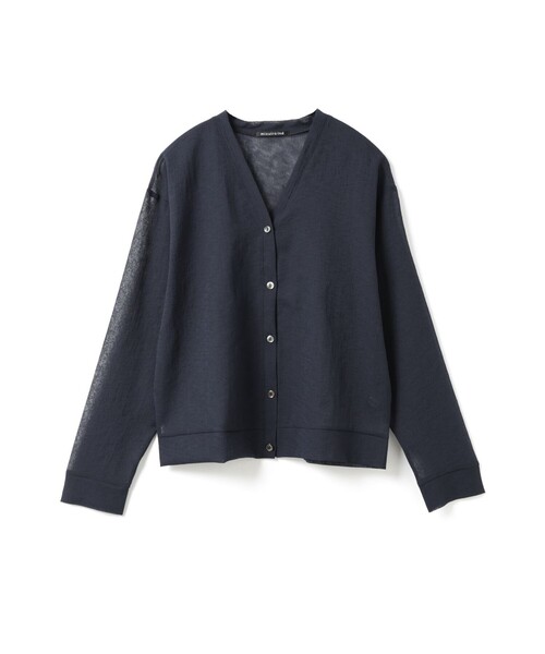 mizuiroind（ミズイロインド）の「mizuiro ind ワッシャーボイルVネックカーディガン（カーディガン/ボレロ・レディース・オフホワイト/ブラック/ネイビー/ライトグレー・FREE）」の5枚目の写真