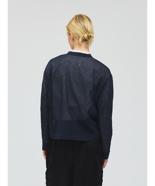 mizuiroind（ミズイロインド）の「mizuiro ind ワッシャーボイルVネックカーディガン（カーディガン/ボレロ・レディース・オフホワイト/ブラック/ネイビー/ライトグレー・FREE）」の12枚目の写真