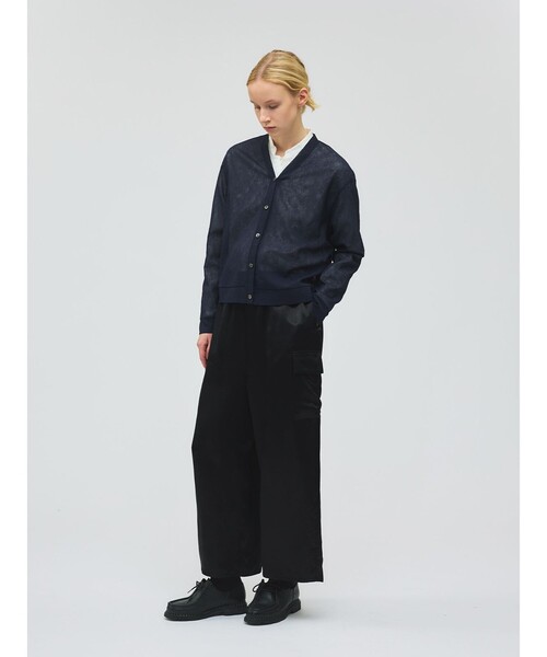 mizuiroind（ミズイロインド）の「mizuiro ind ワッシャーボイルVネックカーディガン（カーディガン/ボレロ・レディース・オフホワイト/ブラック/ネイビー/ライトグレー・FREE）」の14枚目の写真