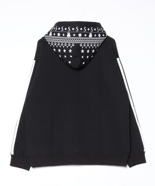 STUD MUFFIN(スタッドマフィン)の「STUD MUFFIN/スタッドマフィン/ストレッチポンチ スターノルディックフロッキー ライン プルパーカー(パーカー・メンズ・ブラック/ホワイト系2・3/2/4)」の7枚目の写真