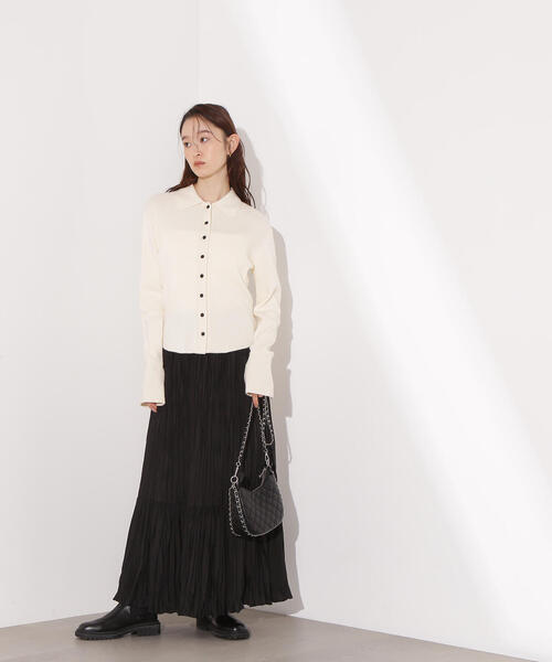 N.（N. Natural Beauty Basic）（エヌエヌナチュラルビューティーベーシック）の「【PS/低身長サイズ】ティアードプリーツスカート（スカート・レディース・オフホワイト/ブラック/ミント・MEDIUM/P/S）」の18枚目の写真