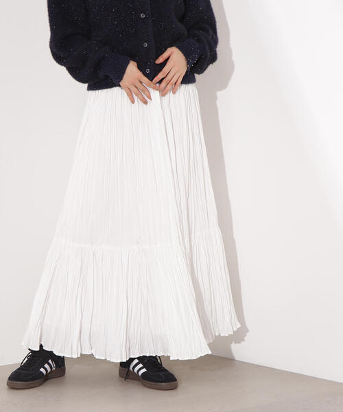 N.（N. Natural Beauty Basic）（エヌエヌナチュラルビューティーベーシック）の「【PS/低身長サイズ】ティアードプリーツスカート（スカート・レディース・オフホワイト/ブラック/ミント・MEDIUM/P/S）」の2枚目の写真