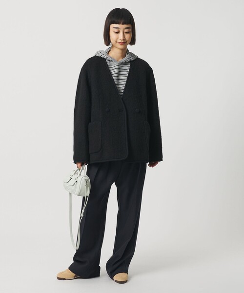 BEAUTY&YOUTH UNITED ARROWS（ビューティーアンドユースユナイテッドアローズ）の「シャギー ノーカラージャケットコート（ノーカラージャケット・レディース・オリーブ/ブラック・M/S）」の19枚目の写真
