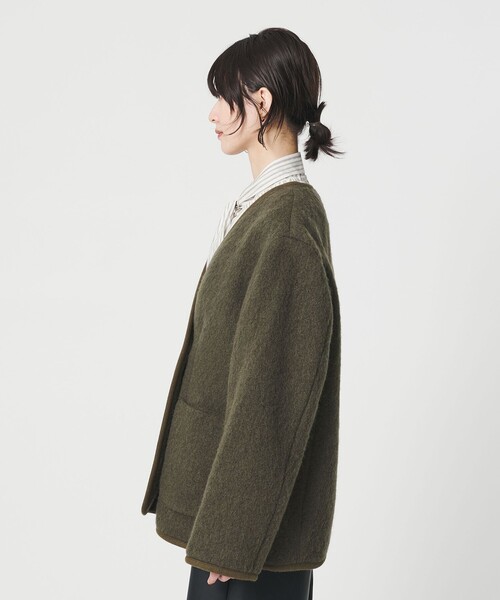 BEAUTY&YOUTH UNITED ARROWS（ビューティーアンドユースユナイテッドアローズ）の「シャギー ノーカラージャケットコート（ノーカラージャケット・レディース・オリーブ/ブラック・M/S）」の17枚目の写真