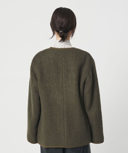 BEAUTY&YOUTH UNITED ARROWS（ビューティーアンドユースユナイテッドアローズ）の「シャギー ノーカラージャケットコート（ノーカラージャケット・レディース・オリーブ/ブラック・M/S）」の16枚目の写真