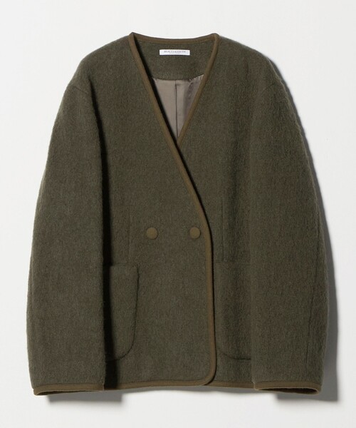 BEAUTY&YOUTH UNITED ARROWS（ビューティーアンドユースユナイテッドアローズ）の「シャギー ノーカラージャケットコート（ノーカラージャケット・レディース・オリーブ/ブラック・M/S）」の15枚目の写真