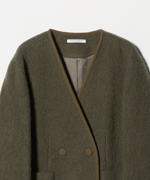 BEAUTY&YOUTH UNITED ARROWS（ビューティーアンドユースユナイテッドアローズ）の「シャギー ノーカラージャケットコート（ノーカラージャケット・レディース・オリーブ/ブラック・M/S）」の13枚目の写真