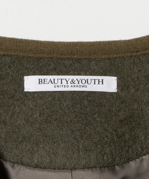 BEAUTY&YOUTH UNITED ARROWS（ビューティーアンドユースユナイテッドアローズ）の「シャギー ノーカラージャケットコート（ノーカラージャケット・レディース・オリーブ/ブラック・M/S）」の3枚目の写真