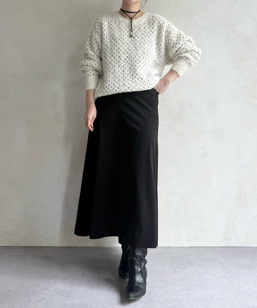 BEARDSLEY（ビアズリー）の「ツイードニット（ニット/セーター・レディース・ブラック/ホワイト・FREE）」の14枚目の写真