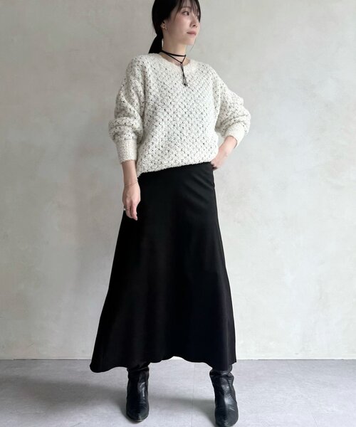 BEARDSLEY（ビアズリー）の「ツイードニット（ニット/セーター・レディース・ブラック/ホワイト・FREE）」の15枚目の写真