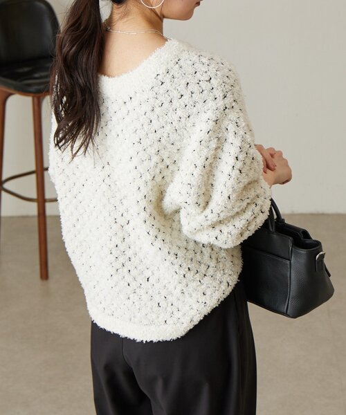 BEARDSLEY（ビアズリー）の「ツイードニット（ニット/セーター・レディース・ブラック/ホワイト・FREE）」の19枚目の写真