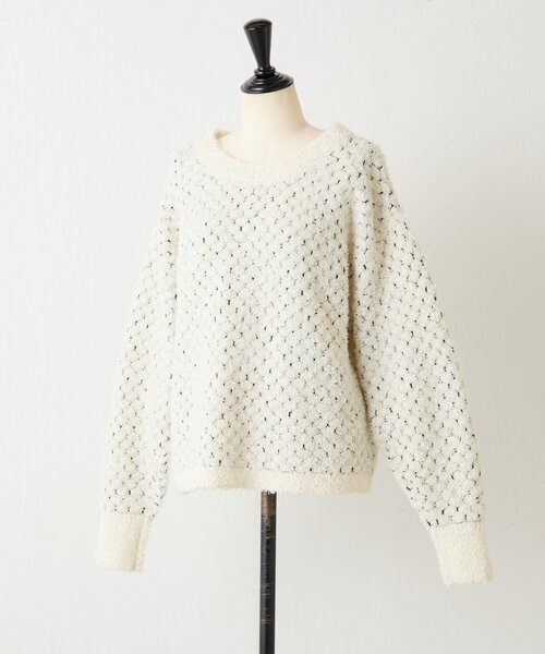 BEARDSLEY（ビアズリー）の「ツイードニット（ニット/セーター・レディース・ブラック/ホワイト・FREE）」の3枚目の写真