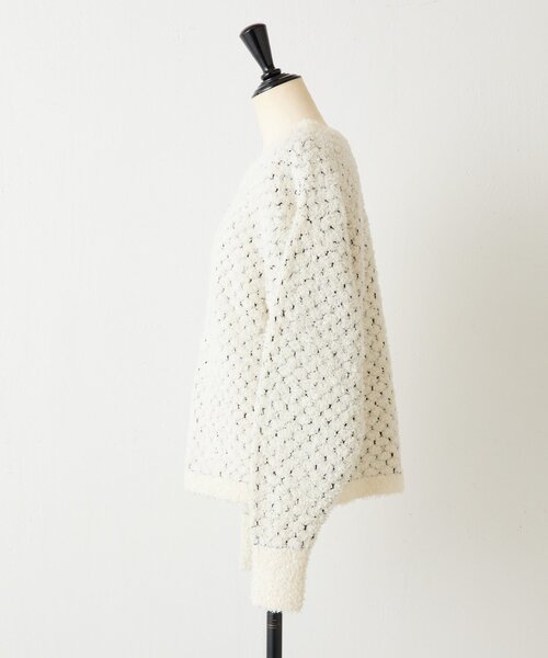 BEARDSLEY（ビアズリー）の「ツイードニット（ニット/セーター・レディース・ブラック/ホワイト・FREE）」の4枚目の写真