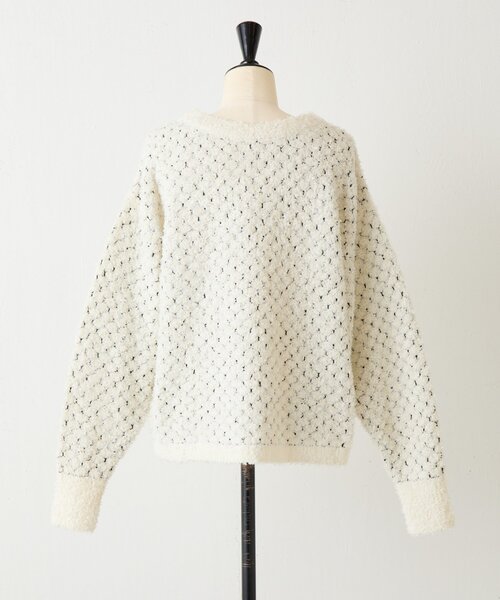 BEARDSLEY（ビアズリー）の「ツイードニット（ニット/セーター・レディース・ブラック/ホワイト・FREE）」の5枚目の写真