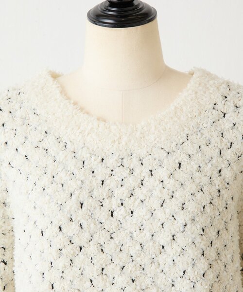 BEARDSLEY（ビアズリー）の「ツイードニット（ニット/セーター・レディース・ブラック/ホワイト・FREE）」の6枚目の写真