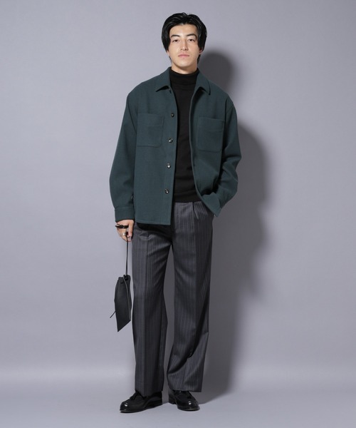 NANO universe（ナノユニバース）の「テックメルトンシャツブルゾン（ブルゾン・メンズ・グリーン/ブラック・S/M/L）」の6枚目の写真