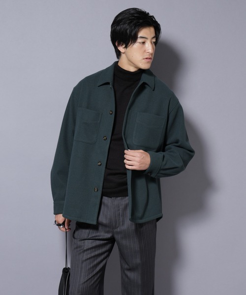 NANO universe（ナノユニバース）の「テックメルトンシャツブルゾン（ブルゾン・メンズ・グリーン/ブラック・S/M/L）」の3枚目の写真