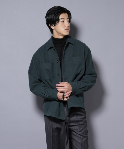 NANO universe（ナノユニバース）の「テックメルトンシャツブルゾン（ブルゾン・メンズ・グリーン/ブラック・S/M/L）」の4枚目の写真