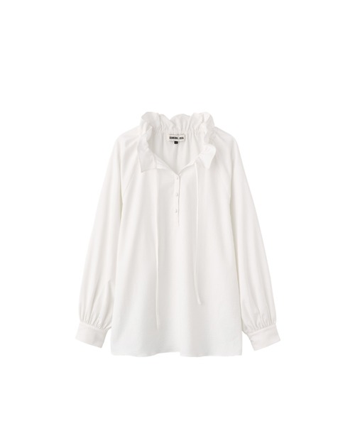 GENERAL IDEA(ジェネラルアイデア)の「【GENERAL IDEA】フリル襟ルーズブラウス / LOOSE FIT FRILL COLLAR BLOUSE(シャツ/ブラウス・レディース・ブラック/ホワイト/ベージュ・L/M/S)」の9枚目の写真
