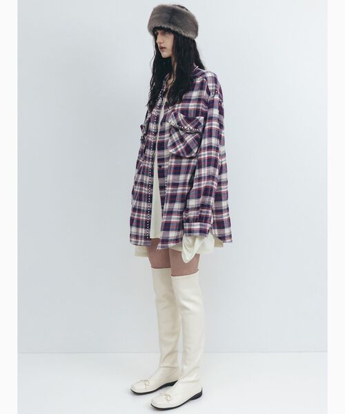OPEN Yy(オープンワイワイ)の「【Geek Office / ギークオフィス】OPEN YY Woven BEADED POCKET SHIRT(シャツ/ブラウス・レディース・ブラウン/レッド・SMALL)」の5枚目の写真