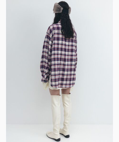 OPEN Yy(オープンワイワイ)の「【Geek Office / ギークオフィス】OPEN YY Woven BEADED POCKET SHIRT(シャツ/ブラウス・レディース・ブラウン/レッド・SMALL)」の6枚目の写真