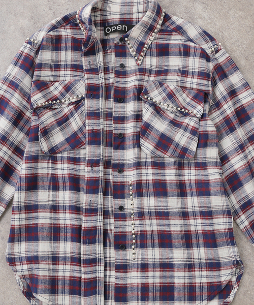 OPEN Yy(オープンワイワイ)の「【Geek Office / ギークオフィス】OPEN YY Woven BEADED POCKET SHIRT(シャツ/ブラウス・レディース・ブラウン/レッド・SMALL)」の14枚目の写真