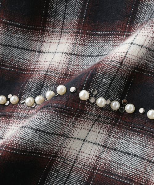 OPEN Yy(オープンワイワイ)の「【Geek Office / ギークオフィス】OPEN YY Woven BEADED POCKET SHIRT(シャツ/ブラウス・レディース・ブラウン/レッド・SMALL)」の17枚目の写真