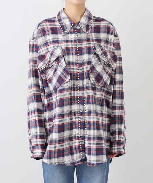 OPEN Yy(オープンワイワイ)の「【Geek Office / ギークオフィス】OPEN YY Woven BEADED POCKET SHIRT(シャツ/ブラウス・レディース・ブラウン/レッド・SMALL)」の19枚目の写真