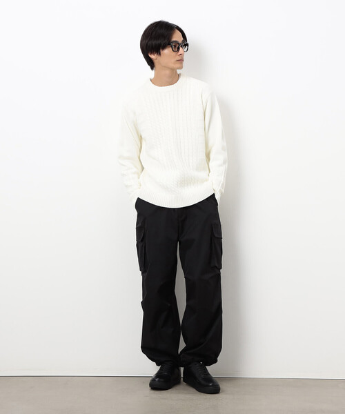 COMME CA ISM（コムサイズム）の「ケーブルブロッキングニット（ニット/セーター・メンズ・グレー/ブラック/ボルドー/ホワイト・MEDIUM/LARGE）」の6枚目の写真