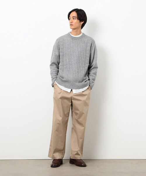 COMME CA ISM（コムサイズム）の「ケーブルブロッキングニット（ニット/セーター・メンズ・グレー/ブラック/ボルドー/ホワイト・MEDIUM/LARGE）」の12枚目の写真