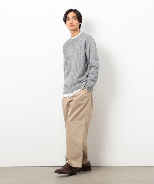 COMME CA ISM（コムサイズム）の「ケーブルブロッキングニット（ニット/セーター・メンズ・グレー/ブラック/ボルドー/ホワイト・MEDIUM/LARGE）」の13枚目の写真