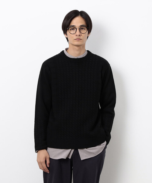 COMME CA ISM（コムサイズム）の「ケーブルブロッキングニット（ニット/セーター・メンズ・グレー/ブラック/ボルドー/ホワイト・MEDIUM/LARGE）」の19枚目の写真