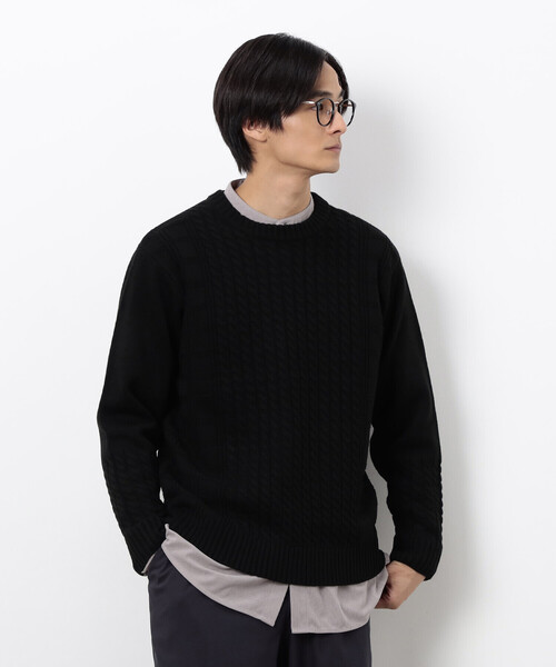 COMME CA ISM（コムサイズム）の「ケーブルブロッキングニット（ニット/セーター・メンズ・グレー/ブラック/ボルドー/ホワイト・MEDIUM/LARGE）」の20枚目の写真