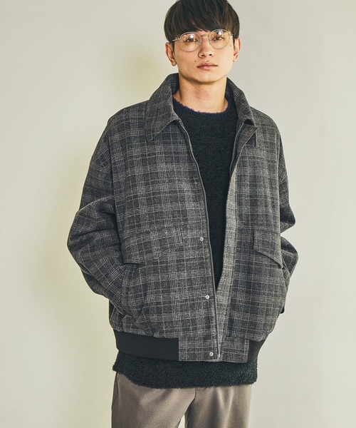 LAKOLE（ラコレ）の「ウーリーテックA2ブルゾン / 570654（ブルゾン・メンズ・グレー系その他/ブラック/ダークブラウン・MEDIUM/LARGE）」の3枚目の写真