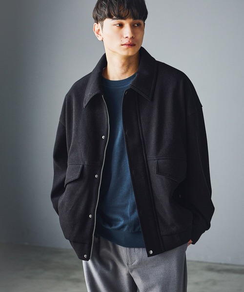 LAKOLE（ラコレ）の「ウーリーテックA2ブルゾン / 570654（ブルゾン・メンズ・グレー系その他/ブラック/ダークブラウン・MEDIUM/LARGE）」の2枚目の写真