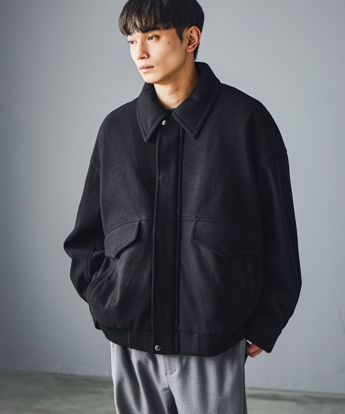 LAKOLE（ラコレ）の「ウーリーテックA2ブルゾン / 570654（ブルゾン・メンズ・グレー系その他/ブラック/ダークブラウン・MEDIUM/LARGE）」の5枚目の写真