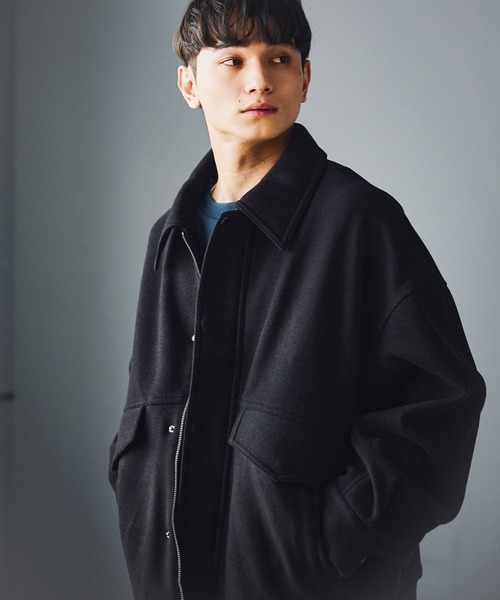 LAKOLE（ラコレ）の「ウーリーテックA2ブルゾン / 570654（ブルゾン・メンズ・グレー系その他/ブラック/ダークブラウン・MEDIUM/LARGE）」の6枚目の写真