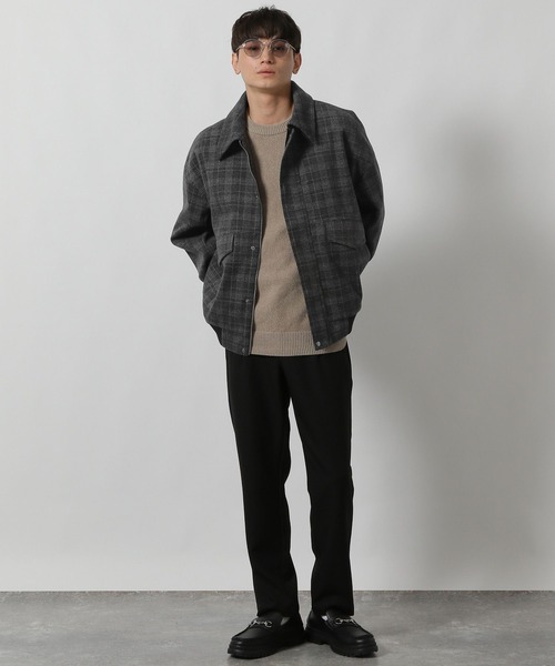 LAKOLE（ラコレ）の「ウーリーテックA2ブルゾン / 570654（ブルゾン・メンズ・グレー系その他/ブラック/ダークブラウン・MEDIUM/LARGE）」の10枚目の写真