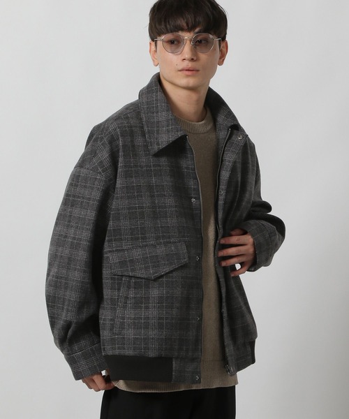 LAKOLE（ラコレ）の「ウーリーテックA2ブルゾン / 570654（ブルゾン・メンズ・グレー系その他/ブラック/ダークブラウン・MEDIUM/LARGE）」の11枚目の写真